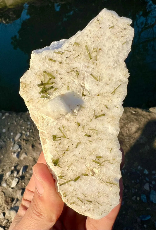 Tourmalines on Feldspar from Pakistan - 300 gram