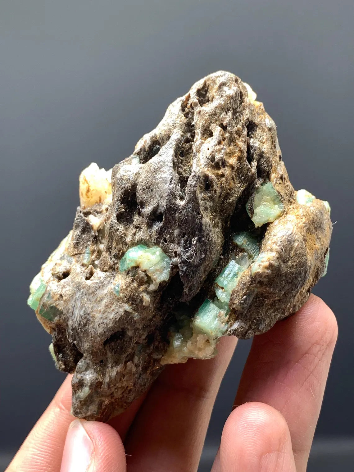 Emerald on Matrix from Chitral Pakistan - 88 gram