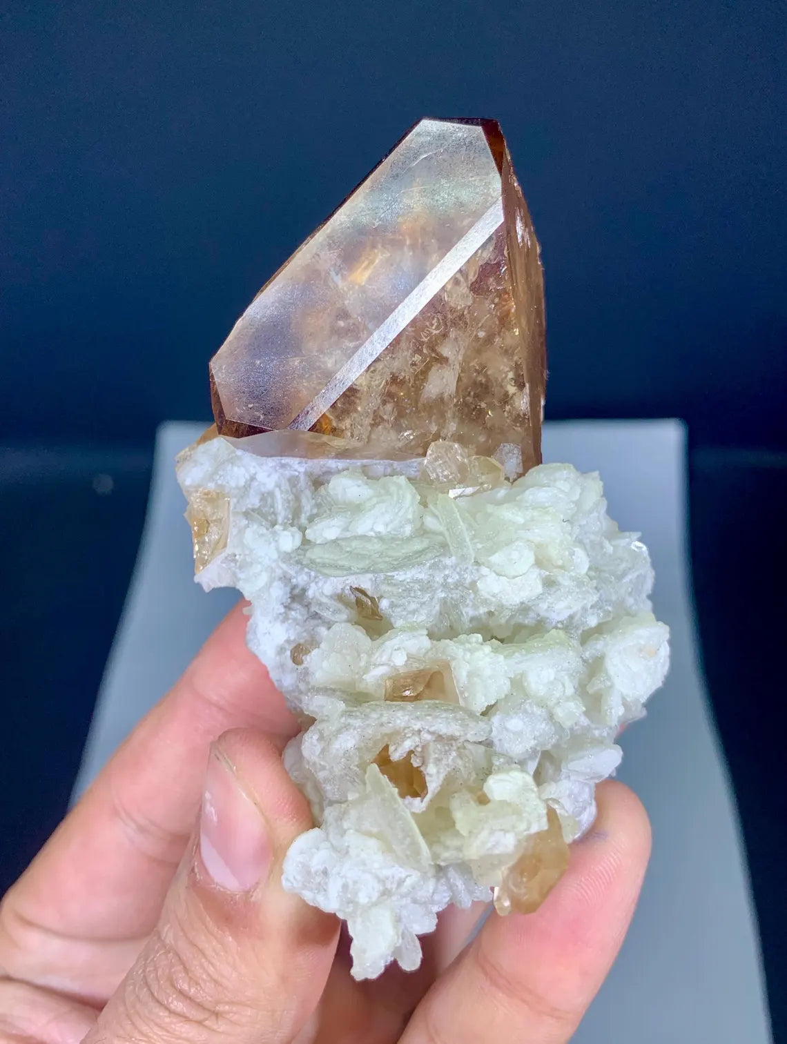 Topaz on Lepidolite from Pakistan - 147 gram