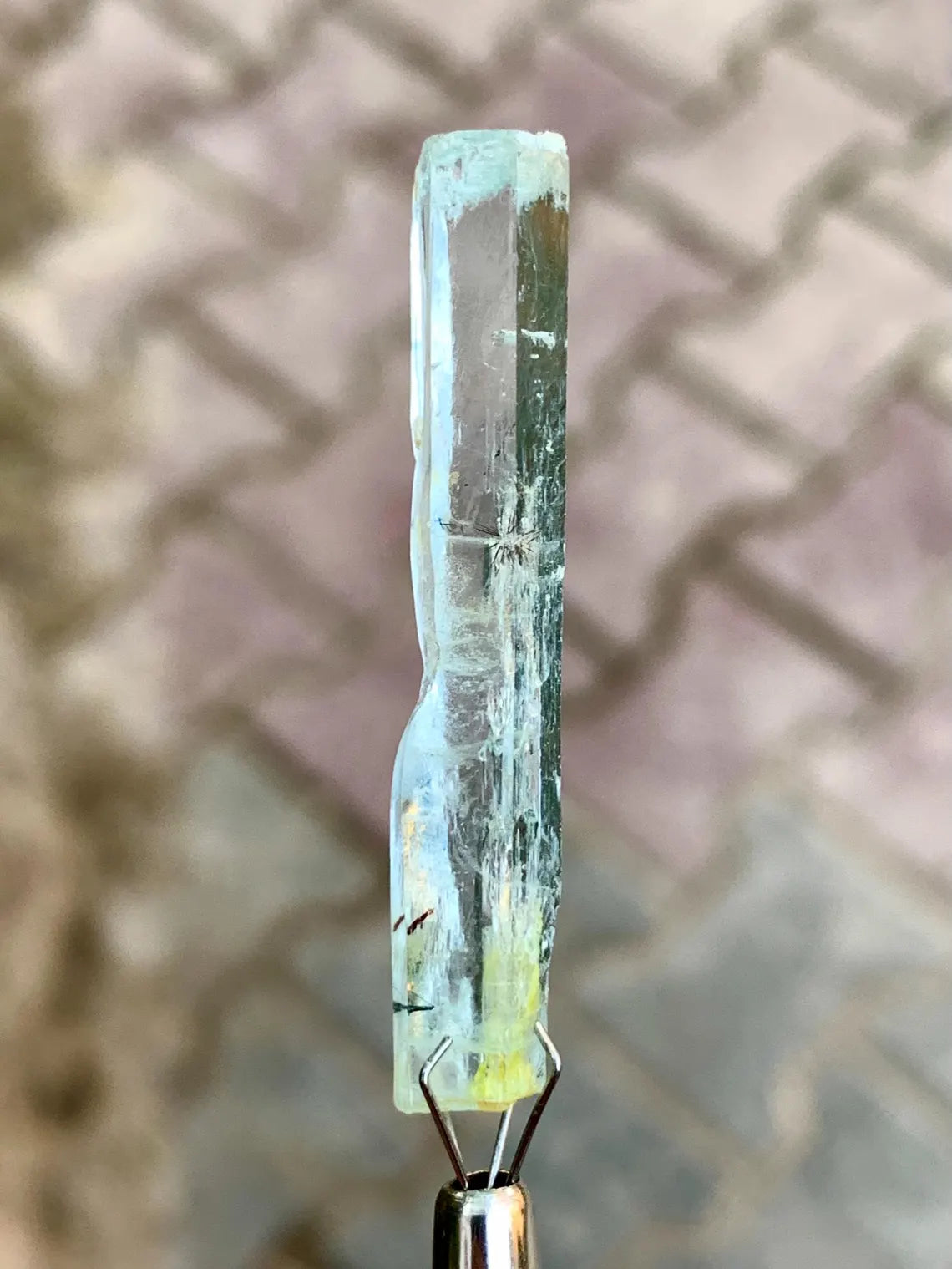 Gemmy Blue Aquamarine with Schorl inclusions from Shigar valley Pakistan - 16.50 carats