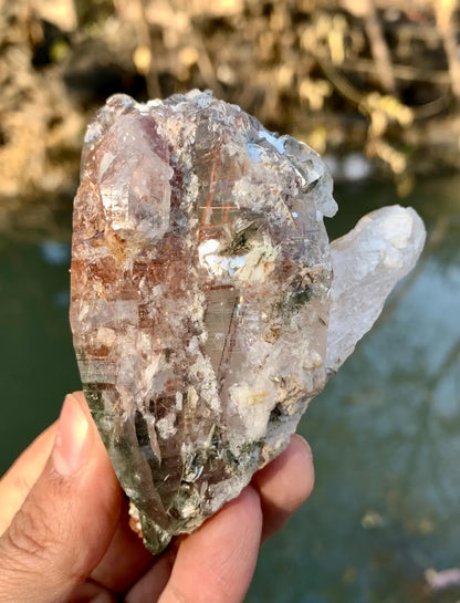 Rare Sagenite Rutile inclusions in Smoky Quartz from Skardu Pakistan - 264 gram