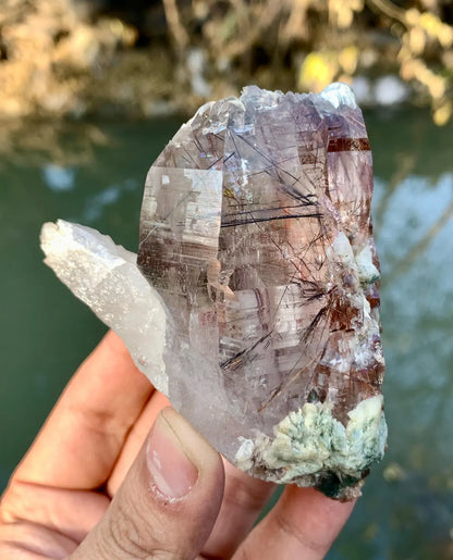Rare Sagenite Rutile inclusions in Smoky Quartz from Skardu Pakistan - 264 gram