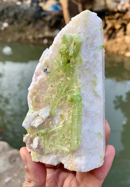 Tourmaline Cluster on Feldspar from Pakistan - 457 grams
