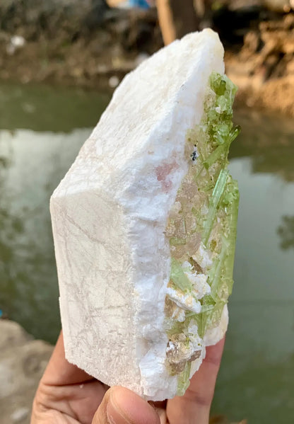 Tourmaline Cluster on Feldspar from Pakistan - 457 grams