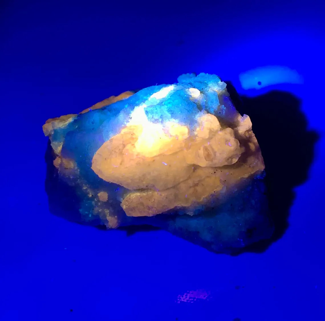 Fluorescent Rare Blue Afghanite Specimen from Afghanistan - 92 gram