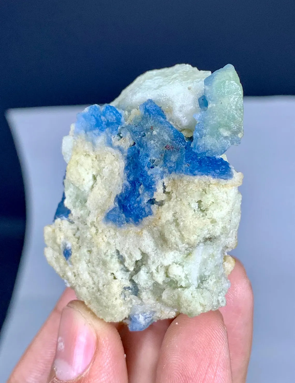 Fluorescent Rare Blue Afghanite Specimen from Afghanistan - 92 gram