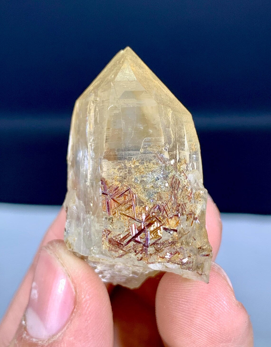 Rare Sagenite Rutile on Quartz Crystal Specimen from Pakistan - 25 gram