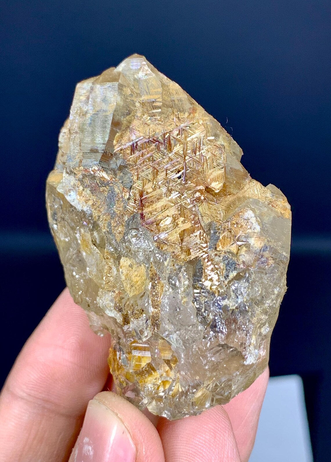 Rare Sagenite Rutile on Quartz Crystal Specimen from Pakistan - 90 gram