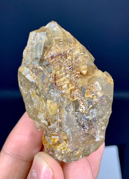 Rare Sagenite Rutile on Quartz Crystal Specimen from Pakistan - 90 gram