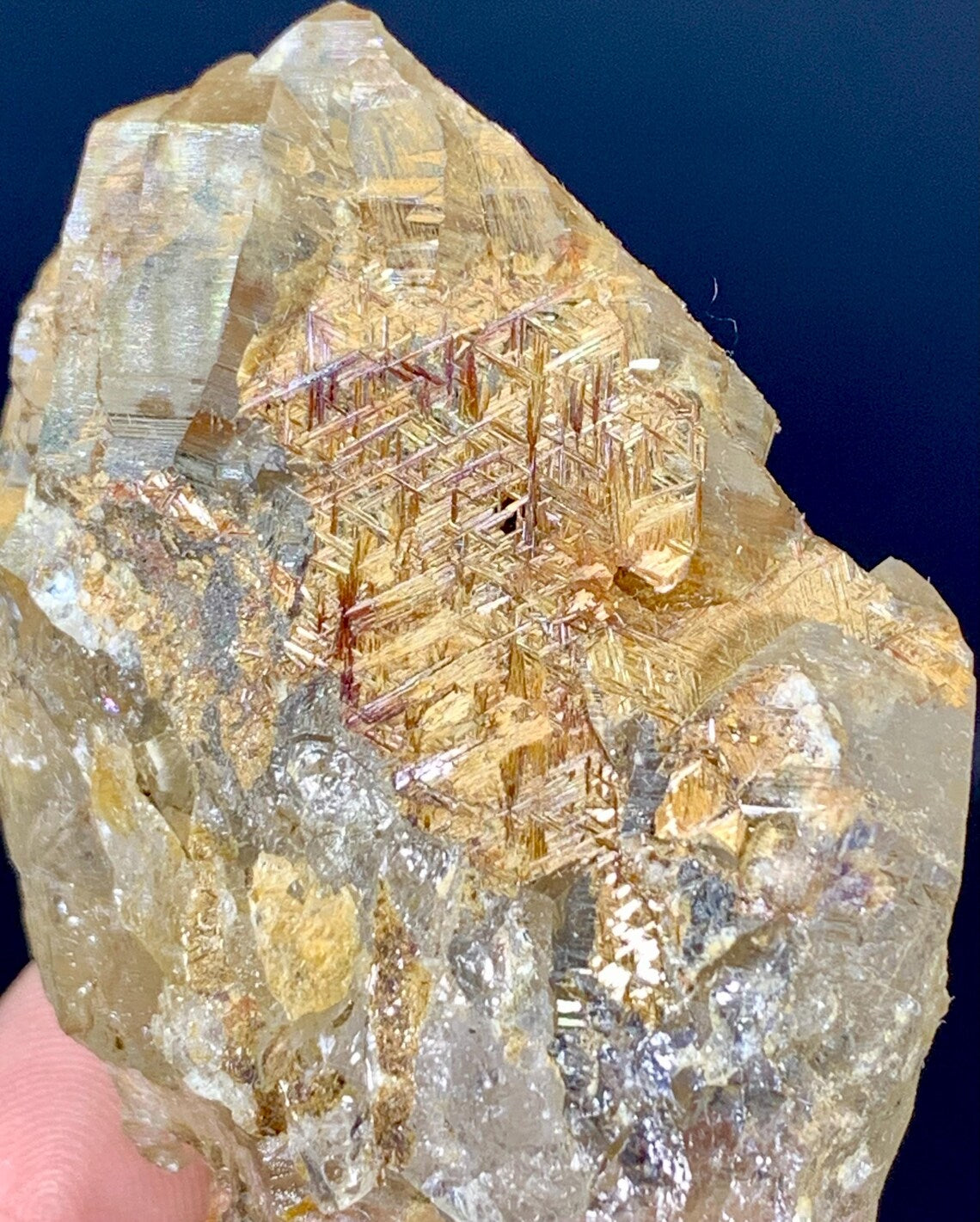 Rare Sagenite Rutile on Quartz Crystal Specimen from Pakistan - 90 gram