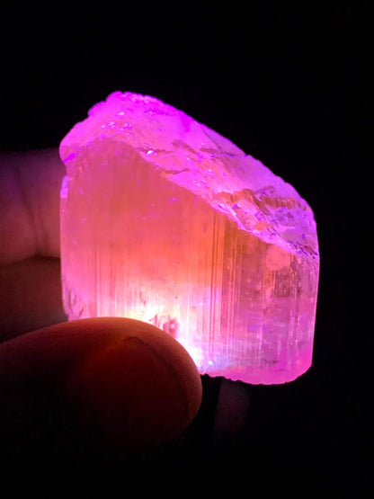 Fluorescent Pink Kunzite Crystal from Afghanistan - 46 gram