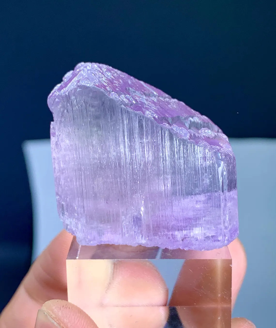 Fluorescent Pink Kunzite Crystal from Afghanistan - 46 gram
