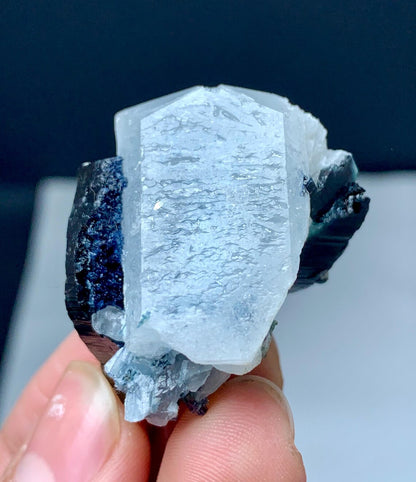 Aquamarine on Blue Cap Tourmaline from Afghanistan - 24 gram