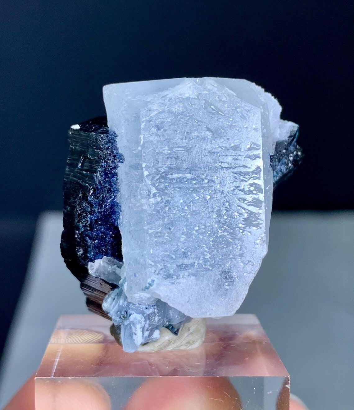Aquamarine on Blue Cap Tourmaline from Afghanistan - 24 gram