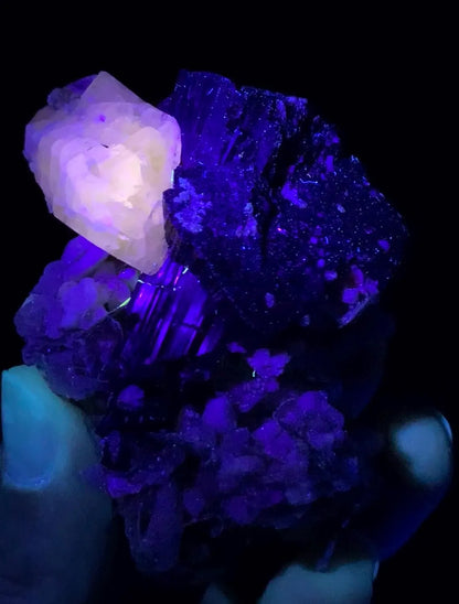 Fluorescent Apatite Combine Schorl Black Tourmaline on Matrix from Pakistan - 152 gram