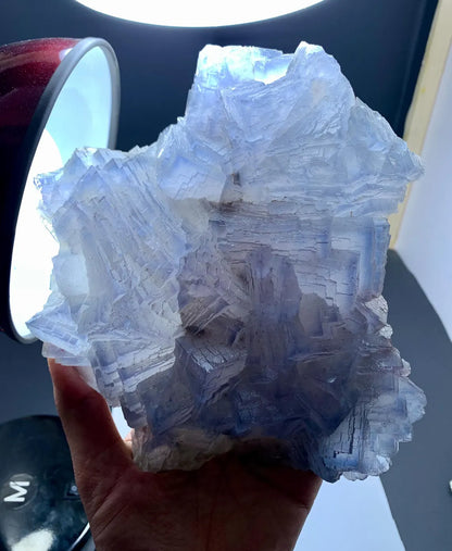 Blue Lines Stepwise Phantom Fluorite from Baluchistan Pakistan - 1819 gram
