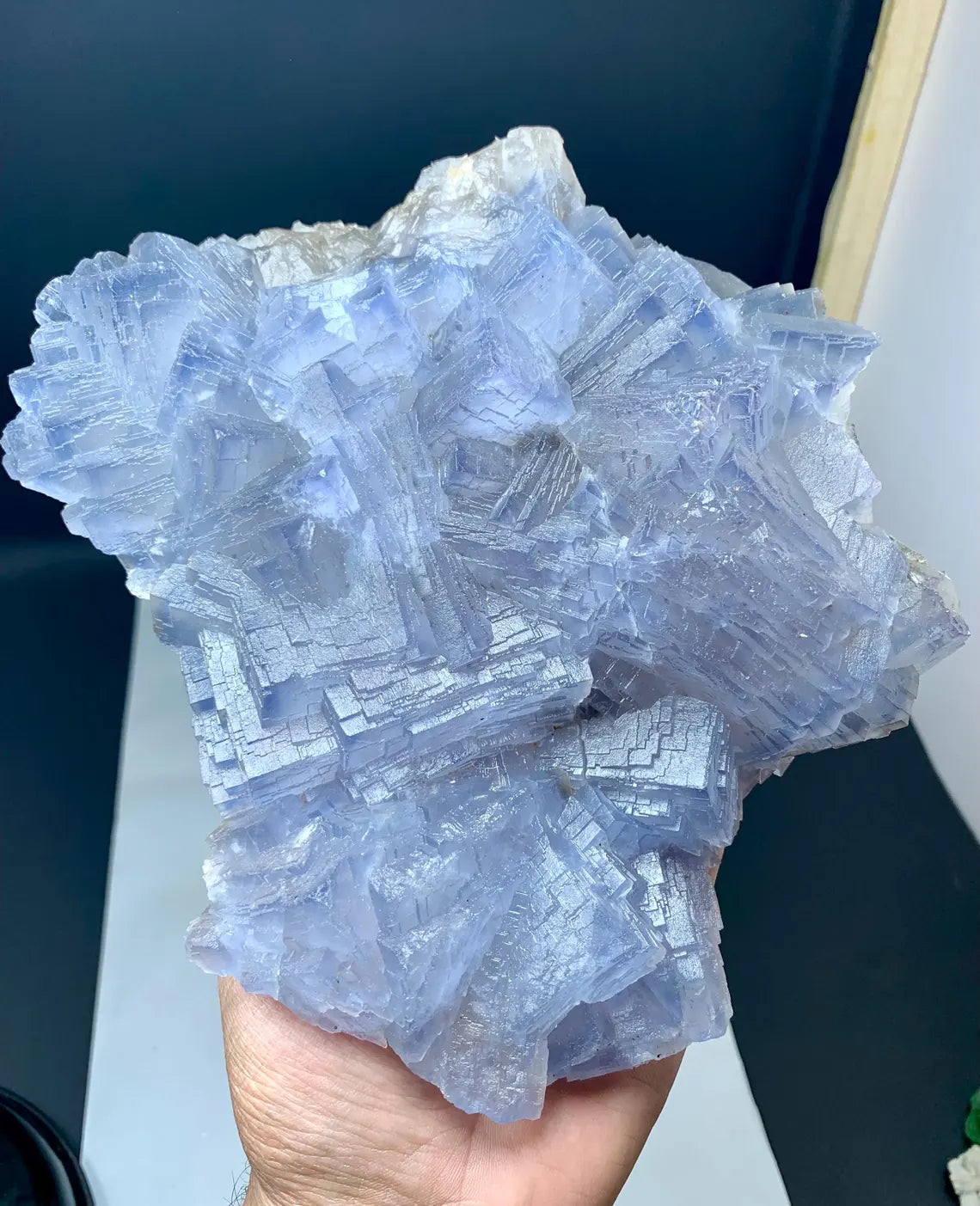 Blue Lines Stepwise Phantom Fluorite from Baluchistan Pakistan - 1819 gram