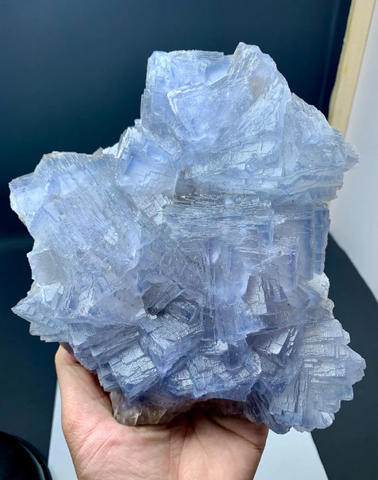 Blue Lines Stepwise Phantom Fluorite from Baluchistan Pakistan - 1819 gram