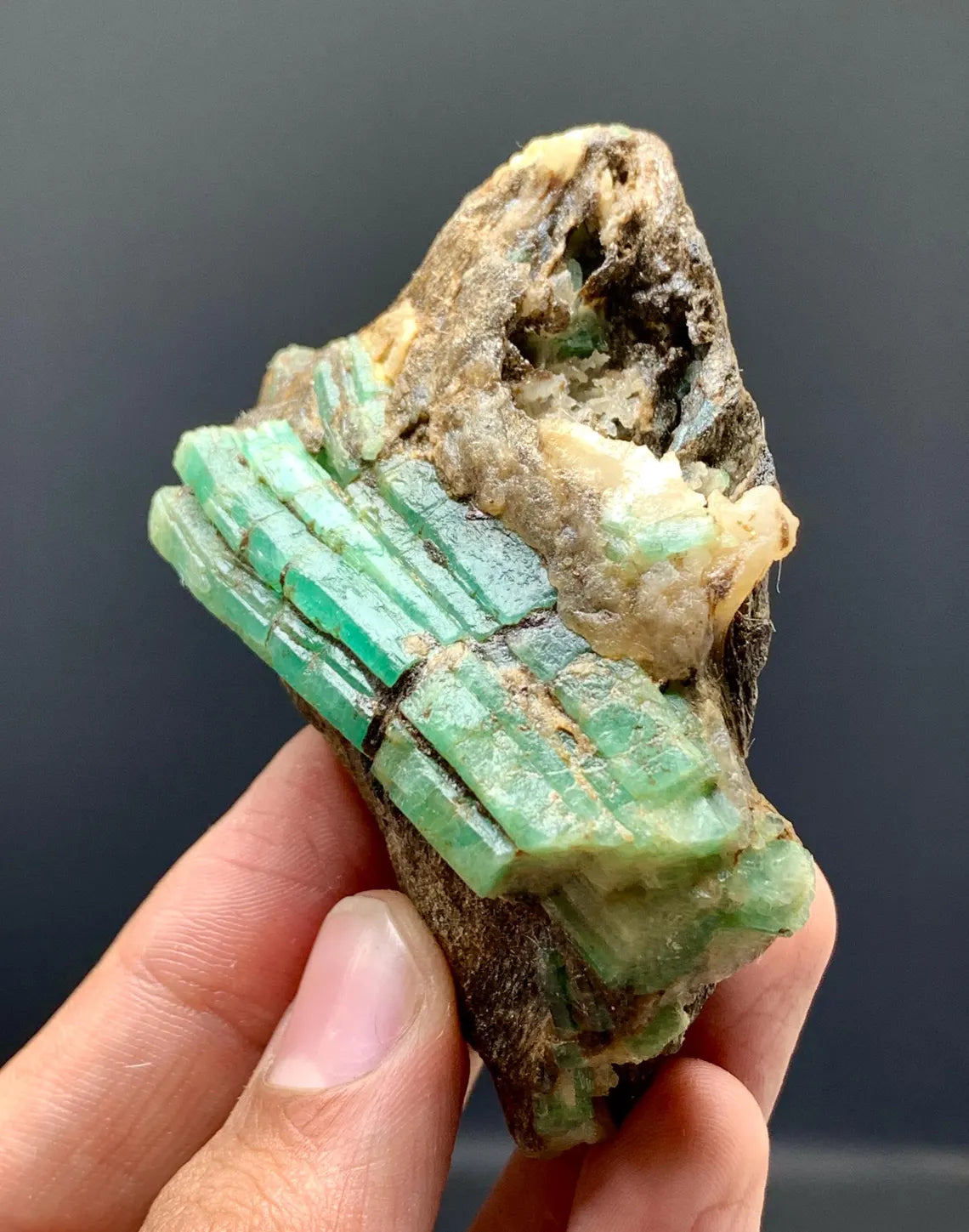 Emerald on Matrix from Chitral Pakistan - 88 gram