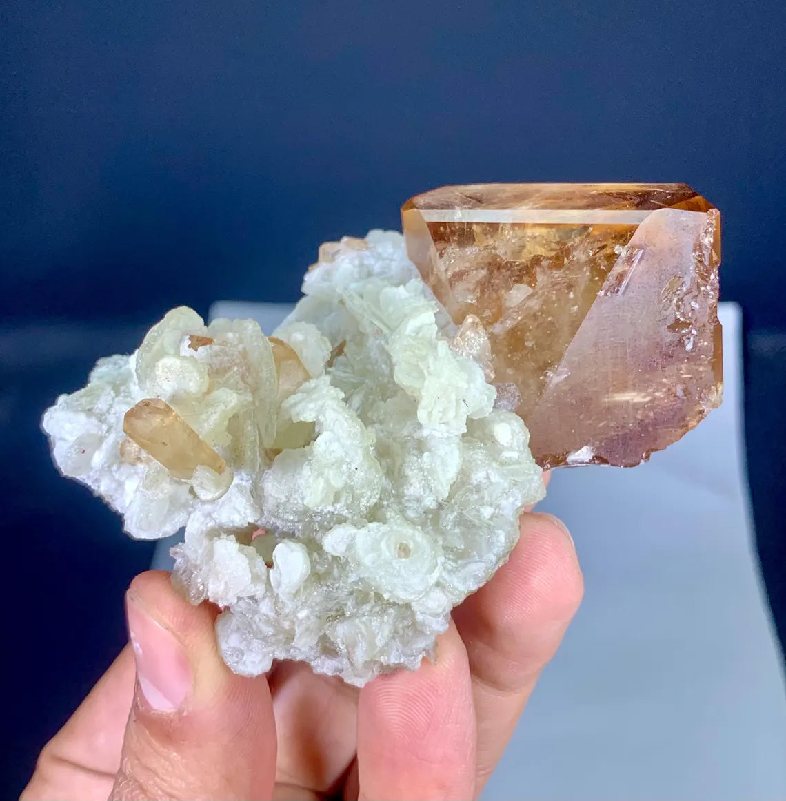 Topaz on Lepidolite from Pakistan - 147 gram