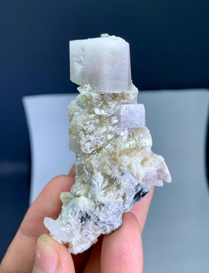 Fluorescent Apatite Combine Microlite and Mica from Pakistan - 69 gram