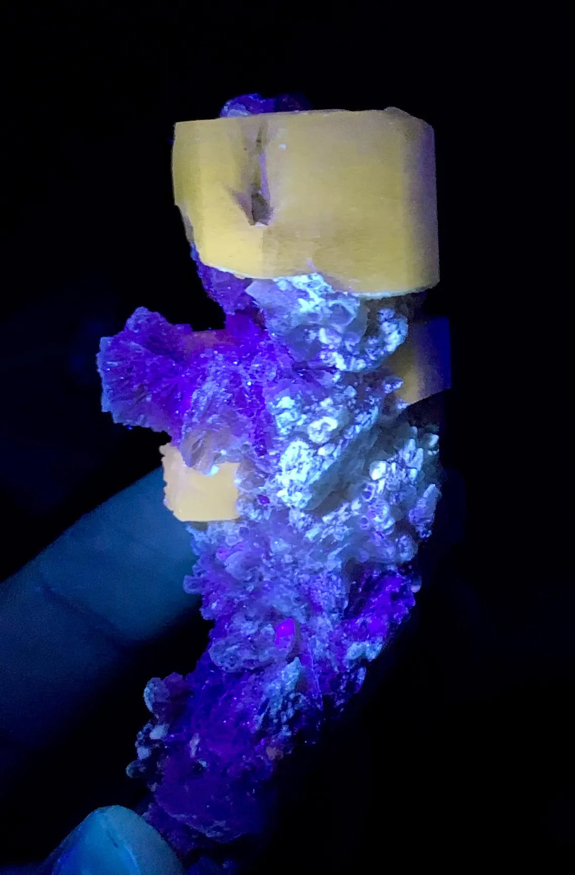 Fluorescent Apatite Combine Microlite and Mica from Pakistan - 69 gram