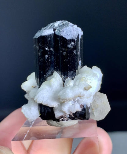 Fluorescent Apatite Combine Black Tourmaline and Albite from Skardu Pakistan - 23 gram