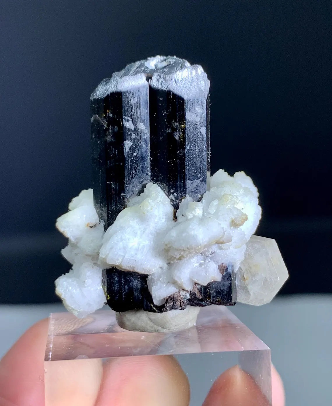 Fluorescent Apatite Combine Black Tourmaline and Albite from Skardu Pakistan - 23 gram