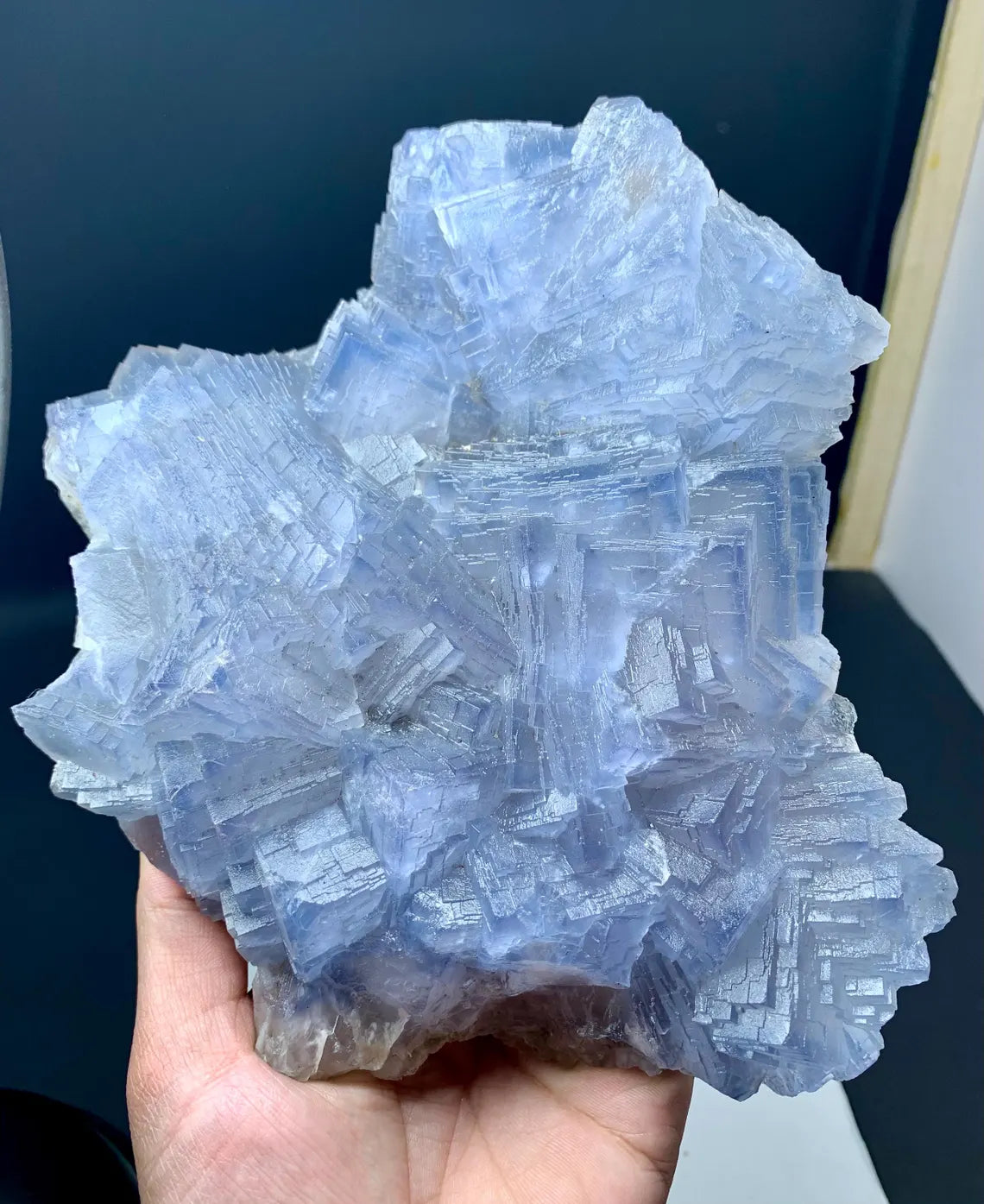 Blue Lines Stepwise Phantom Fluorite from Baluchistan Pakistan - 1819 gram