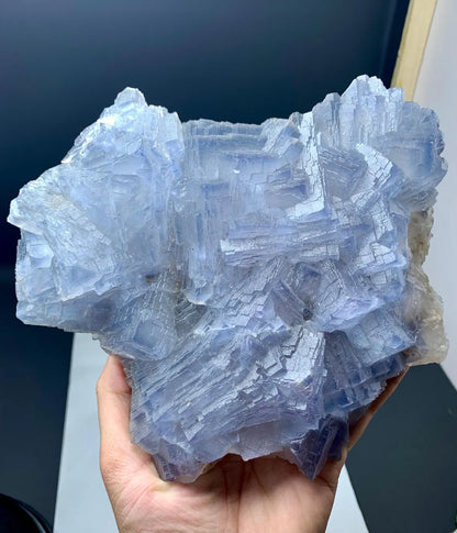 Blue Lines Stepwise Phantom Fluorite from Baluchistan Pakistan - 1819 gram