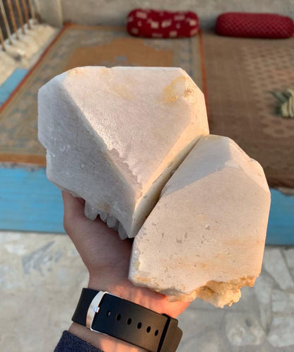 Huge Size Twinned Microcline Feldspar combine Fluorescent Apatite and Quartz Specimen from Pakistan - 2.3 kg