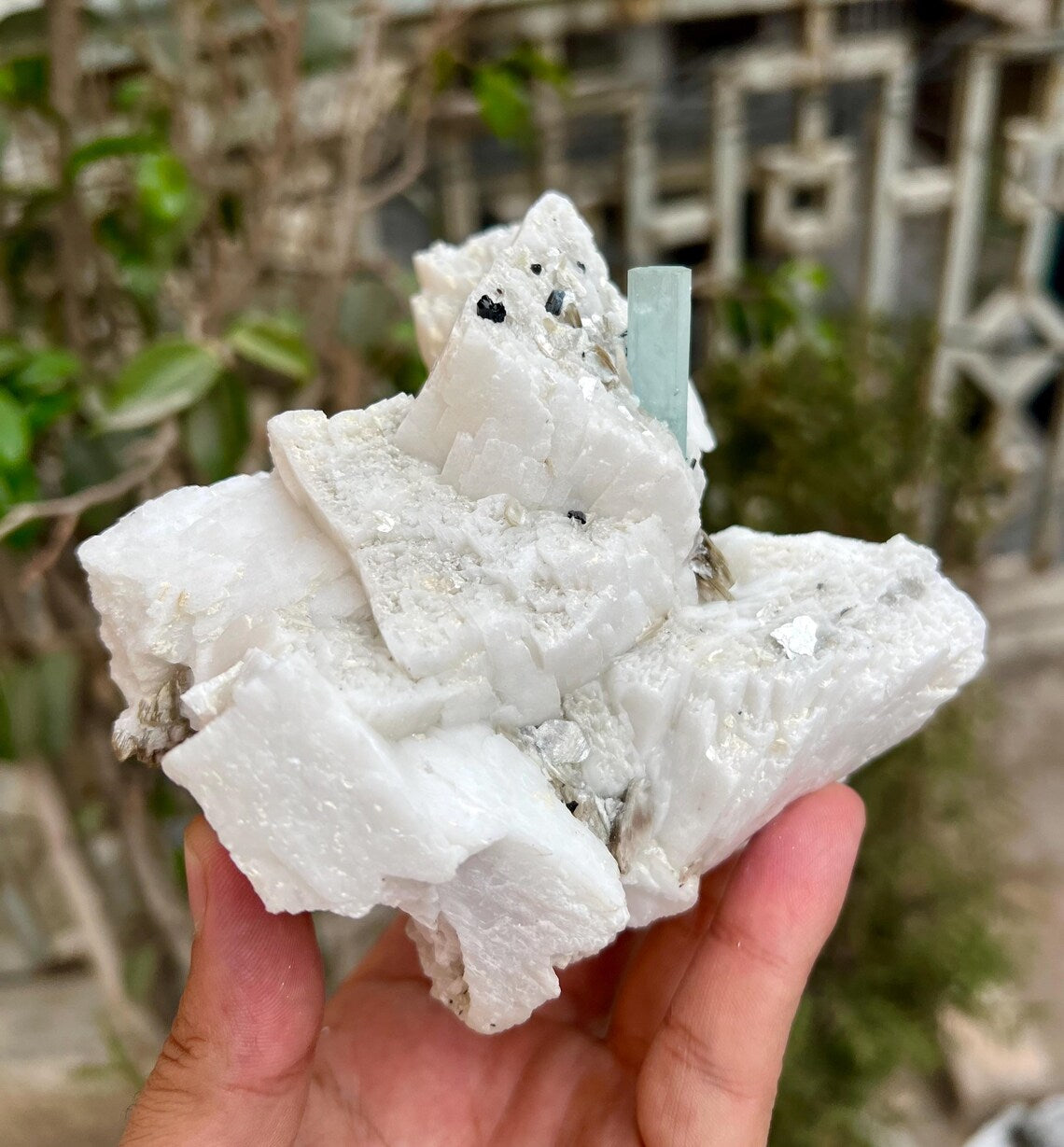 Aquamarine Combine Schorl Tourmaline on Feldspar from Shigar valley Pakistan - 820 gram