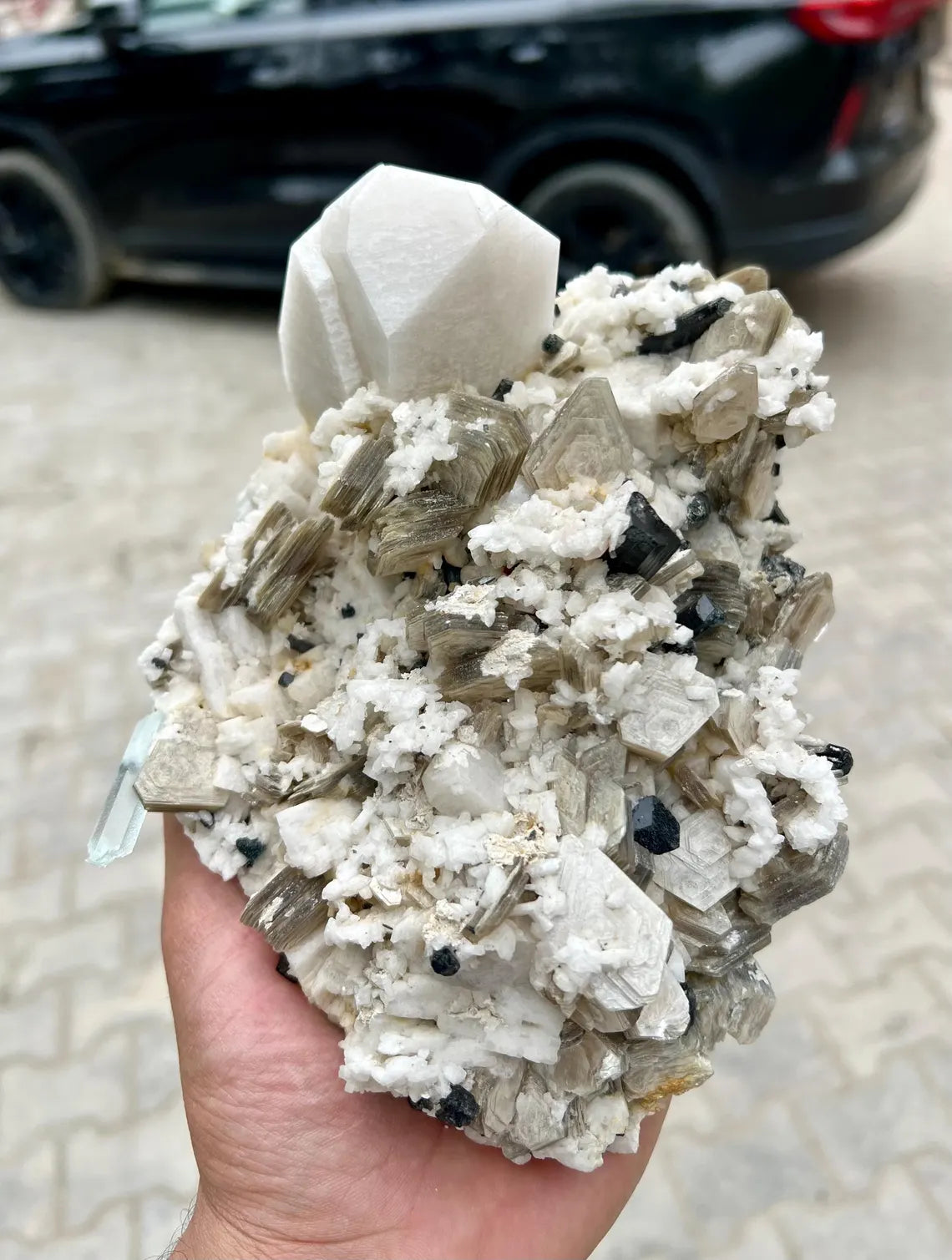 Etched Aquamarine Combine Schorl, Microcline Feldspar Star Mica and Albite Combo Specimen - 1.7 Kg