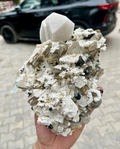 Etched Aquamarine Combine Schorl, Microcline Feldspar Star Mica and Albite Combo Specimen - 1.7 Kg