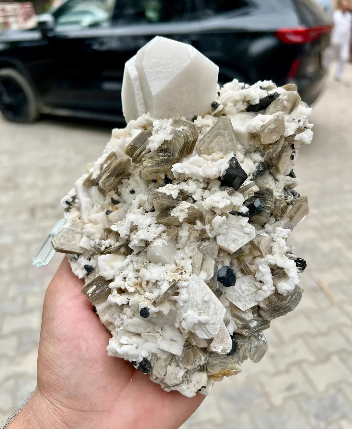 Etched Aquamarine Combine Schorl, Microcline Feldspar Star Mica and Albite Combo Specimen - 1.7 Kg