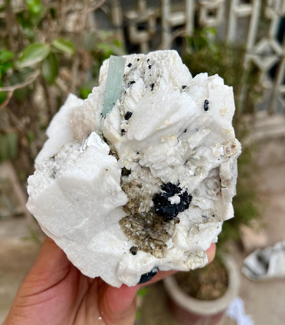 Aquamarine Combine Schorl Tourmaline on Feldspar from Shigar valley Pakistan - 820 gram