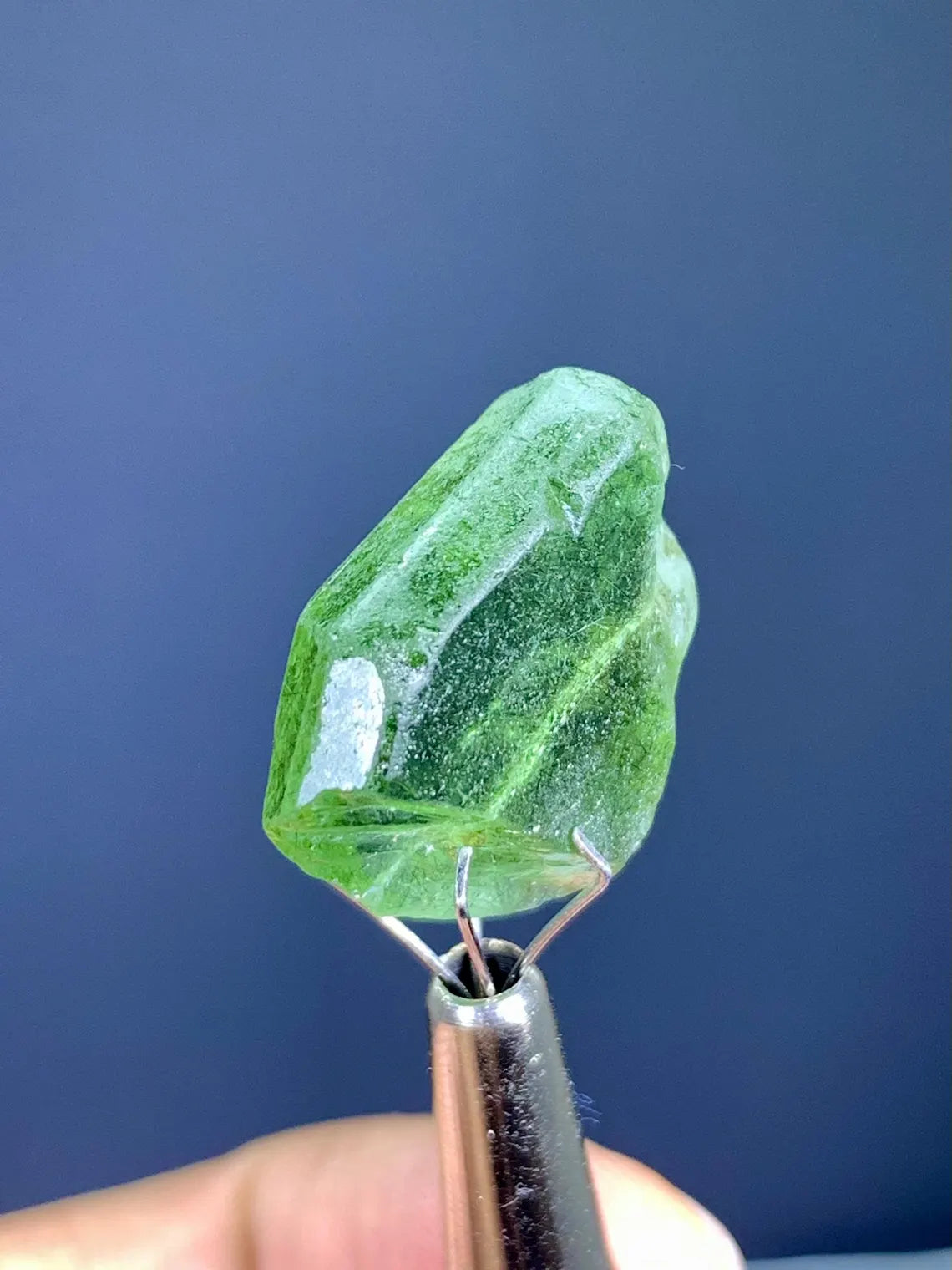 Rutile Inclusion Green Peridot Crystal from Kohistan Pakistan - 22.00 Carats