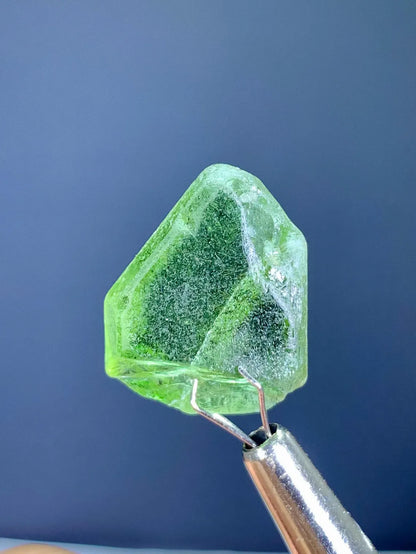 Rutile Inclusion Green Peridot Crystal from Kohistan Pakistan - 22.00 Carats