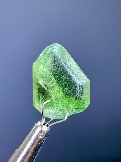 Rutile Inclusion Green Peridot Crystal from Kohistan Pakistan - 22.00 Carats