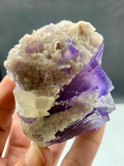 Fluorite with Calcite from Pakistan - 275 gram