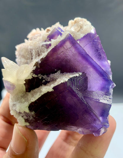 Fluorite with Calcite from Pakistan - 275 gram