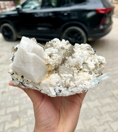 Etched Aquamarine Combine Schorl, Microcline Feldspar Star Mica and Albite Combo Specimen - 1.7 Kg