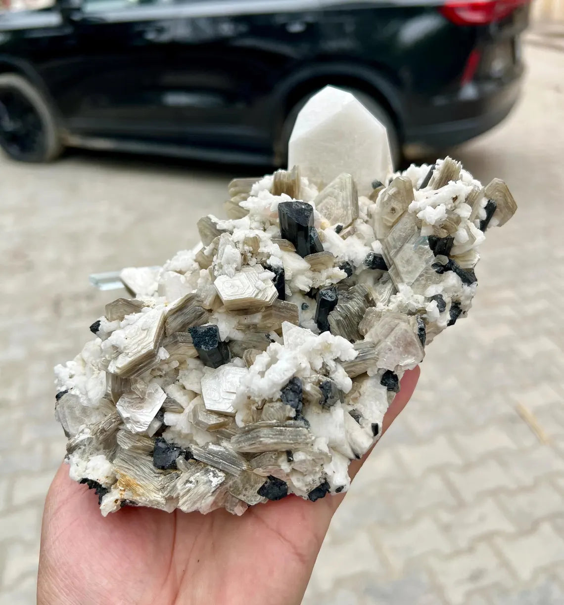 Etched Aquamarine Combine Schorl, Microcline Feldspar Star Mica and Albite Combo Specimen - 1.7 Kg