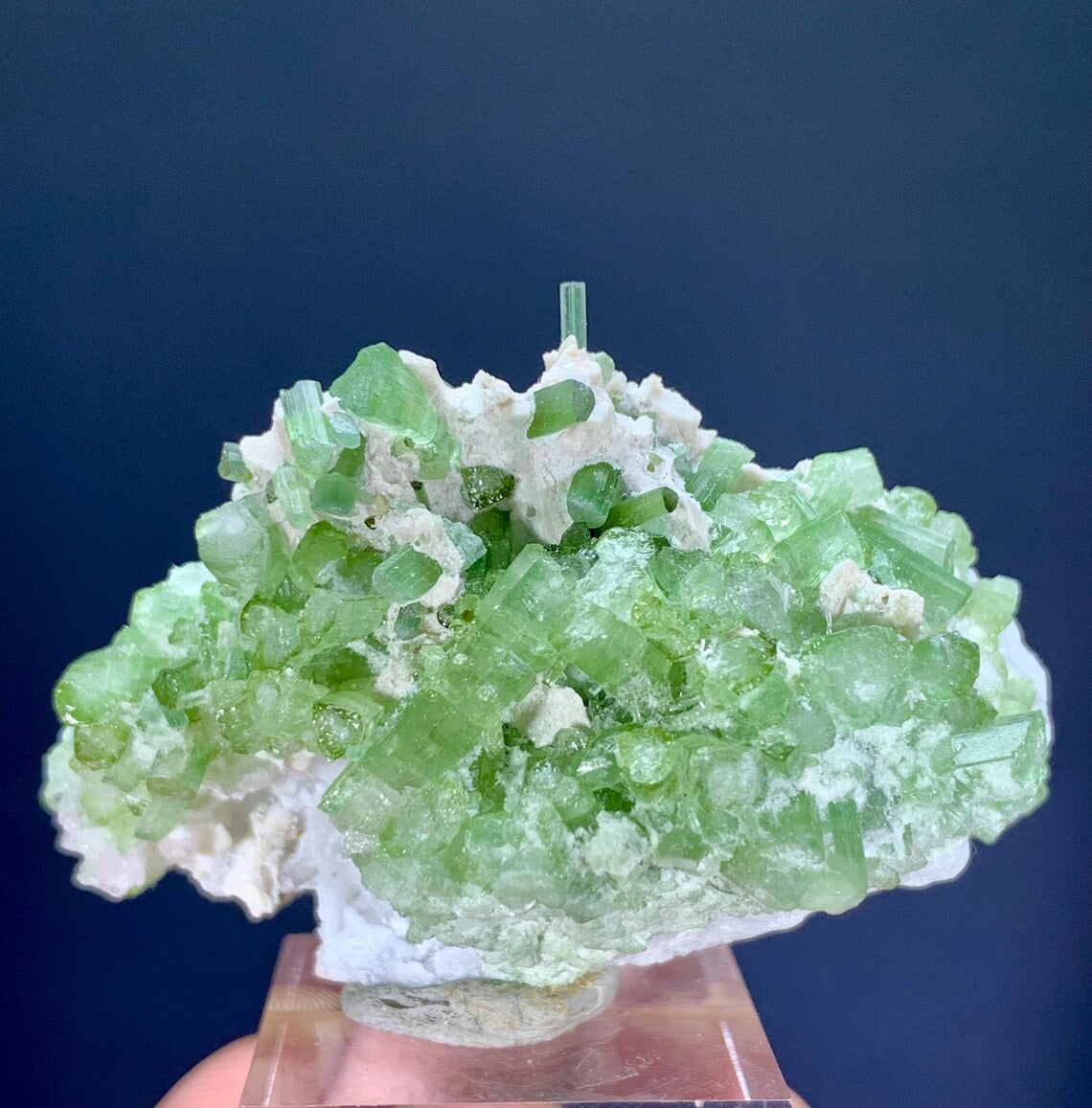 Green Tourmaline Cluster on Matrix from Afghanistan - 53 gram