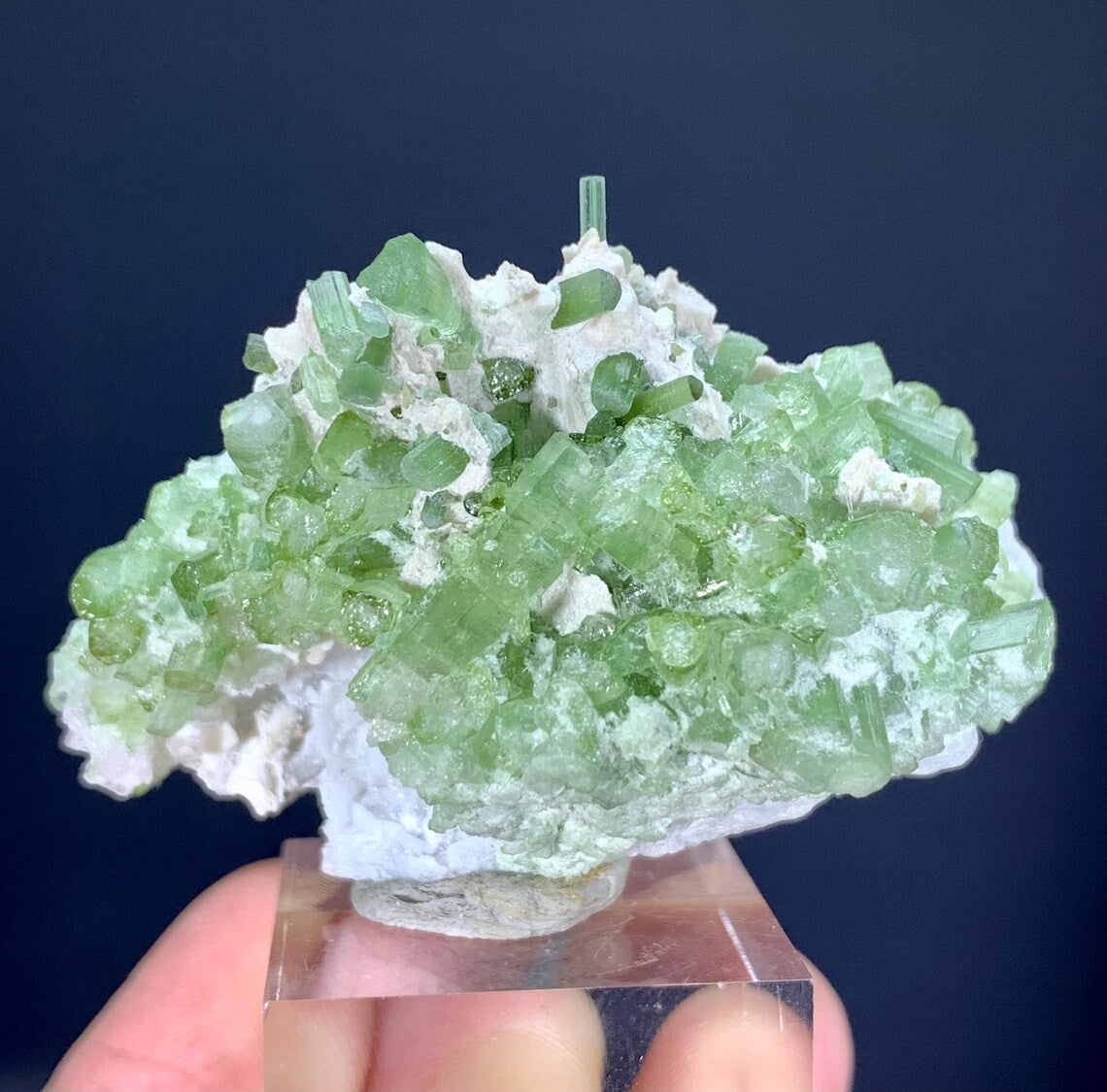 Green Tourmaline Cluster on Matrix from Afghanistan - 53 gram