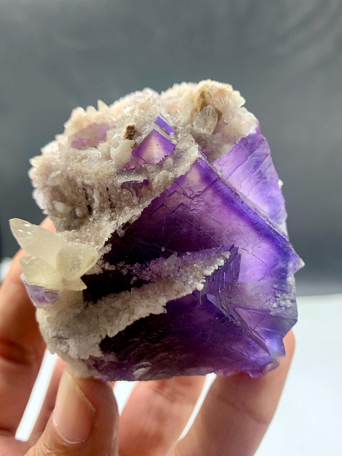 Fluorite with Calcite from Pakistan - 275 gram