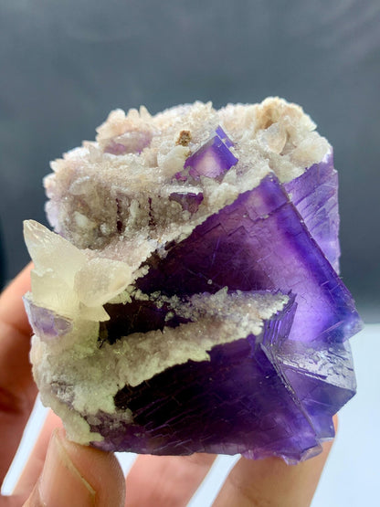 Fluorite with Calcite from Pakistan - 275 gram