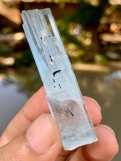 Aquamarine with Schorl inclusions from Shigar valley Pakistan - 18 gram