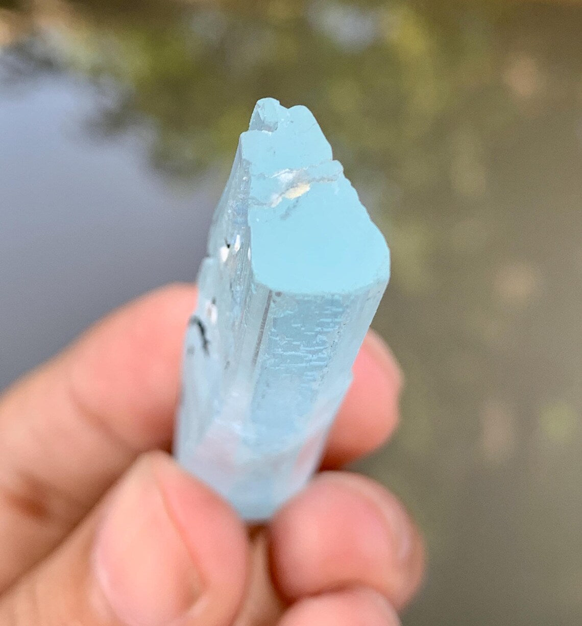 Aquamarine with Schorl inclusions from Shigar valley Pakistan - 18 gram