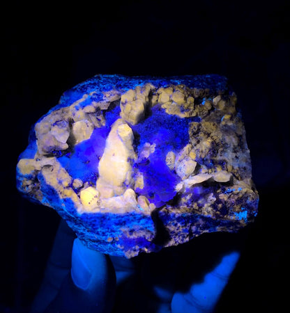 Fluorescent Blue Afghanite with Pyrite on Matrix from Afghanistan - 219 grams